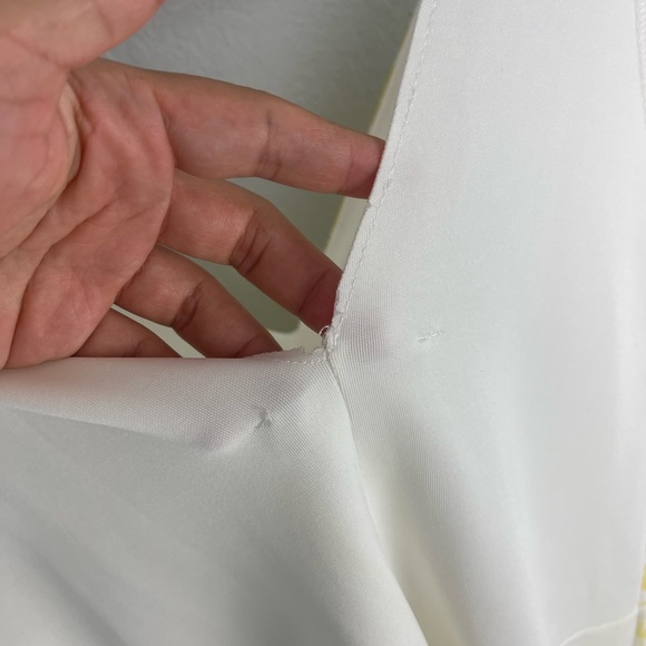 Zara Collection W/B Shift Keyhole Mini Dress White/ Yellow Palm Tree size Medium - Picture 7 of 8